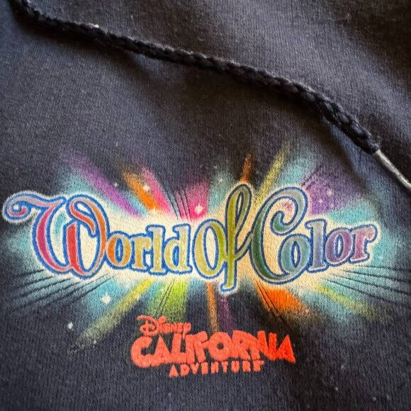 Disney Parks California Adventure World of Color Zip Up Hoodie 2XL Navy - Picture 2 of 8